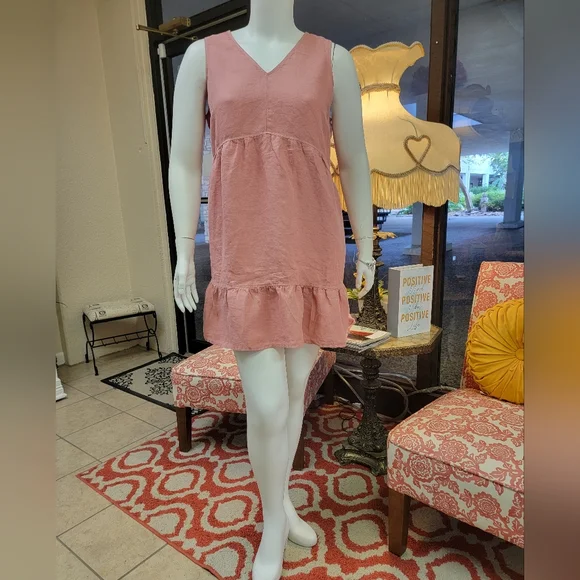 Cynthia Rowley | Dresses | Cynthia Rowley 0 Linen Dusty Rose Pink  Sleeveless Mini Dress 2x | Poshmark
